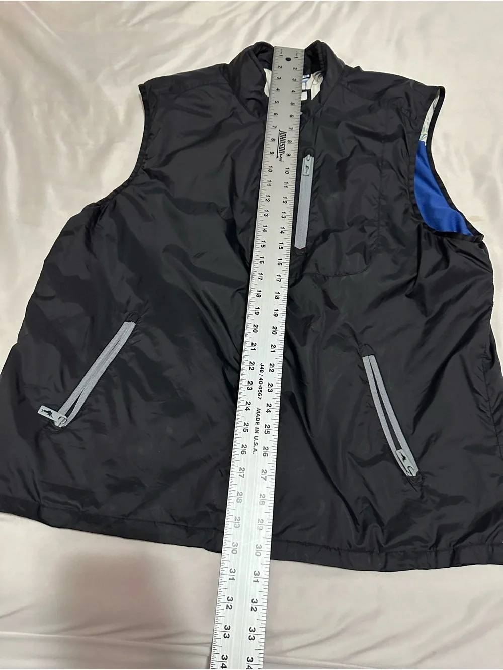 Tommy Bahama Vest Mens XL Full Zip Golf Vest Black Lightweight Nylon Pockets XL